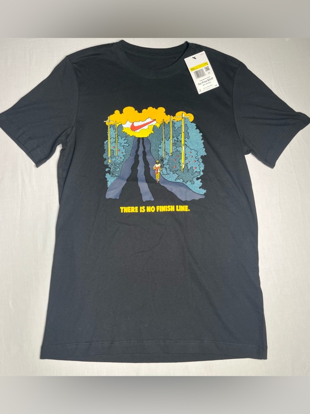 Nike Black T‑Shirt with Yellow Graphic